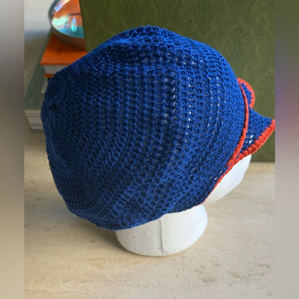 NWT GUCCI Tricot Cotton Hat– GG Logo